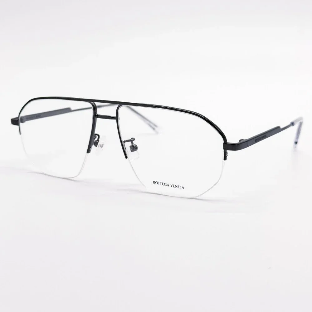 NEW BOTTEGA VENETA EYEGLASSES BV1109O 001 BLACK AVIATOR UNISEX EYEWEAR